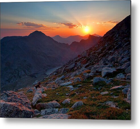 Mt. Evans Artwork Sunset Photograph Metal Print featuring the photograph Remember the Day by Jim Garrison