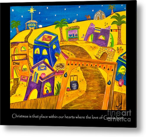 Bethlehem Metal Print featuring the painting Return to Bethlehem Village by Susan Cliett