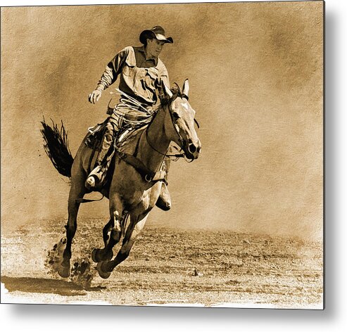 Horse Metal Print featuring the photograph Ridin' Hard by Priscilla Burgers