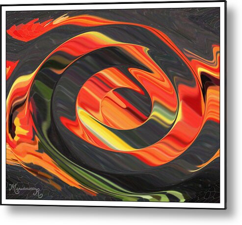 Abstract Metal Print featuring the digital art Ring of Fire by Mariarosa Rockefeller