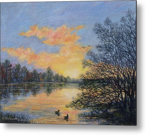 River Metal Print featuring the painting River Dusk # 2 by Kathleen McDermott