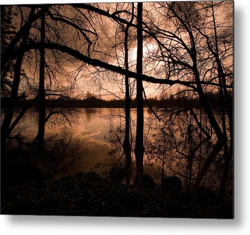 Nature Photography Metal Print featuring the photograph River Sunset by Bonnie Bruno