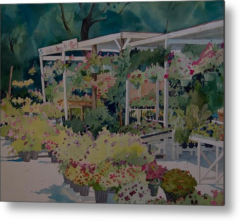 Roadside Stand Metal Print featuring the painting Roadside Stand by Terry Holliday