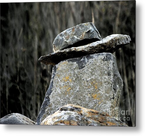 Rock Metal Print featuring the photograph Rock Hat Man by Eileen Gayle