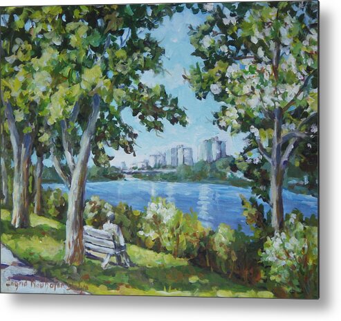 Rock River Metal Print featuring the painting Rock River by Ingrid Dohm