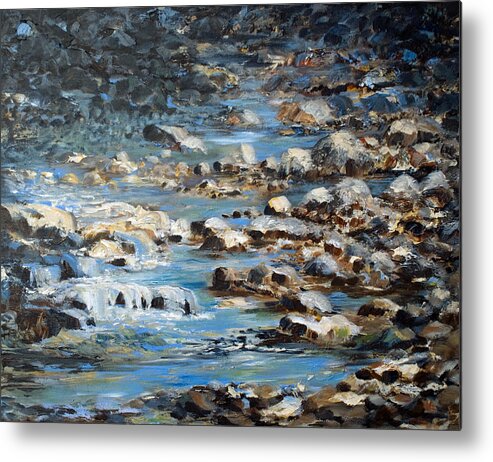 Rocks Metal Print featuring the painting Rocky Shore by Jo Smoley