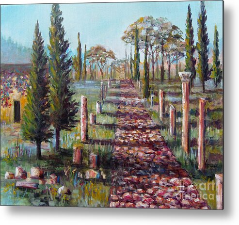 Appian Way Metal Print featuring the painting Roman Road by Lou Ann Bagnall