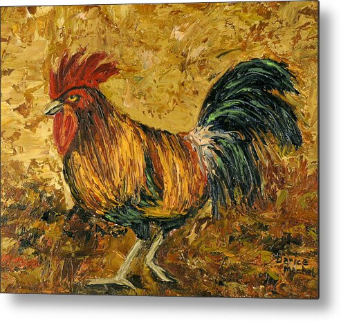 Rooster Metal Print featuring the painting Rooster with Attitude by Darice Machel McGuire