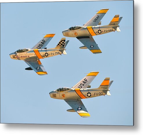 F86 Metal Print featuring the photograph Sabre Flight by Jeff Cook