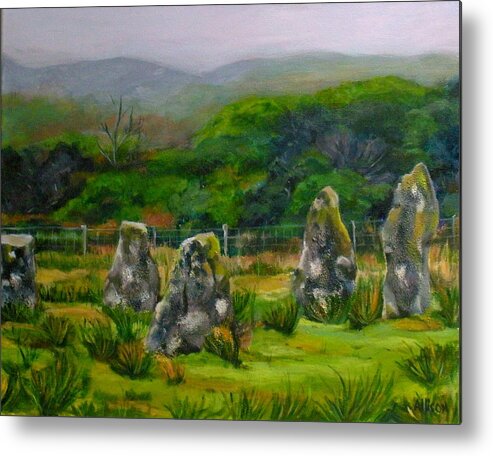 Sacred Stones Metal Print featuring the painting Sacred Stone Circles by Stephanie Allison
