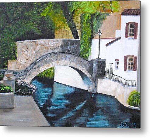 Scenery Metal Print featuring the painting San Antonio River Walk by Melissa Torres