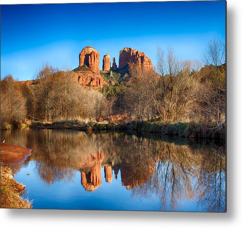Fred Larson Metal Print featuring the photograph Sedona Winter Reflections by Fred Larson
