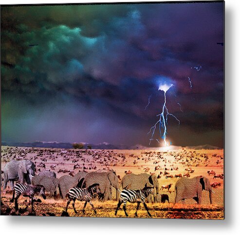  Metal Print featuring the digital art Serengeti Storm by Michael Pittas