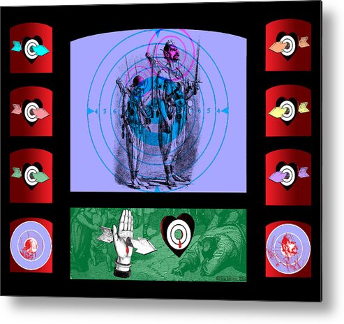 Digital Collage Metal Print featuring the digital art Shooting Gallery IV by Eric Edelman