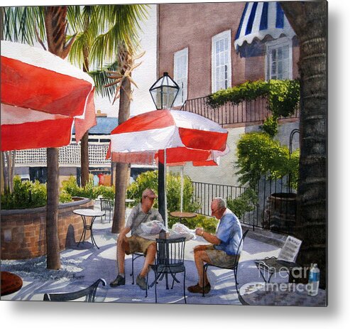 Landscape Metal Print featuring the painting Shopping Charleston by Shirley Braithwaite Hunt