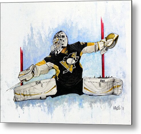 Hockey Metal Print featuring the painting Shot ...Save by William Walts
