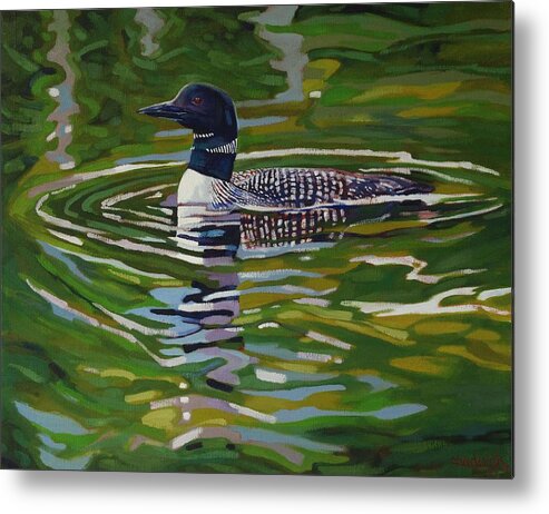 Chadwick Metal Print featuring the painting Singleton Loon by Phil Chadwick