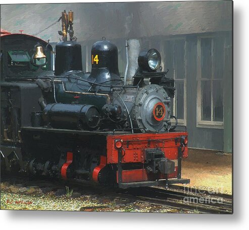 Train Metal Print featuring the painting Smoke and Fog by RC DeWinter