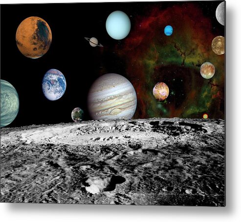 Rosette Nebula Metal Print featuring the photograph Solar System Planets by Nasa/jpl/arizona State University/science Photo Library