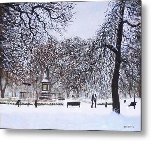 Southampton Metal Print featuring the painting Southampton Watts Park in the Snow by Martin Davey