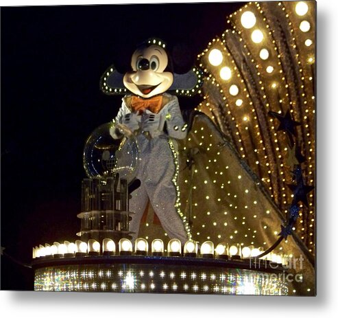 Magic Kingdom Metal Print featuring the photograph SpectroMagic Mickey by Carol Bradley