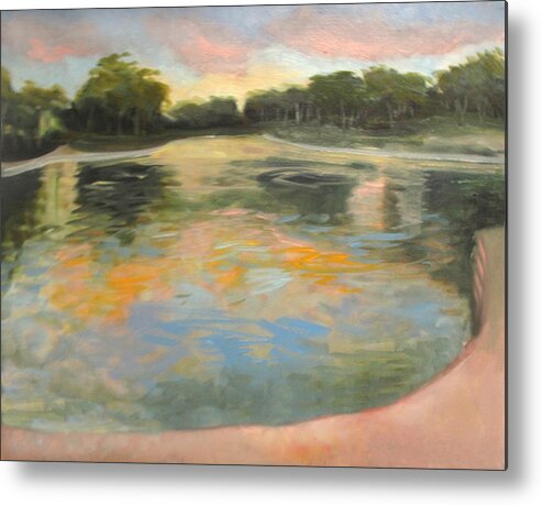 Evening Sunset Metal Print featuring the painting Spreckles Lake by Suzanne Giuriati Cerny