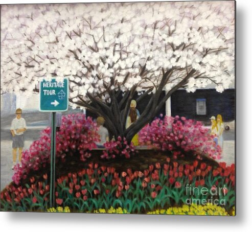 Landscape Metal Print featuring the painting Spring in the South by M J Venrick