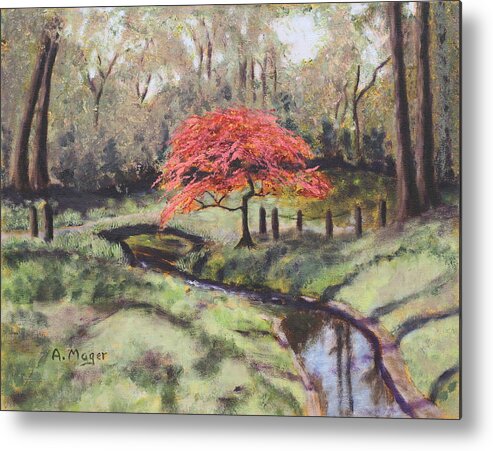 Painting Metal Print featuring the painting Spring Seclusion by Alan Mager