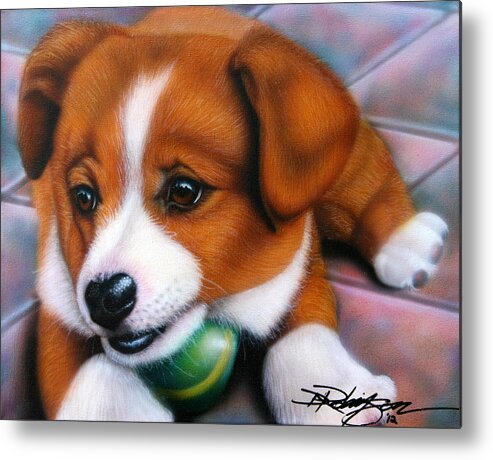 Squeaker Metal Print featuring the painting Squeaker by Darren Robinson
