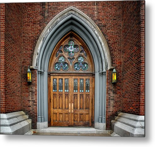 Church Door Photography Metal Print featuring the photograph St. John the Evangelist Roman Catholic Church by Steven Michael