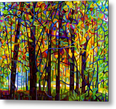 Landscape Metal Print featuring the painting Standing Room Only by Mandy Budan