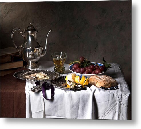 Dutch Metal Print featuring the photograph Little Breakfast Berkemeyer-Oysters and Bread by Levin Rodriguez