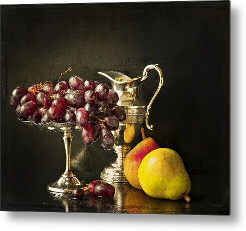 Chiaroscuro Metal Print featuring the photograph Still Life With Fruit by Theresa Tahara