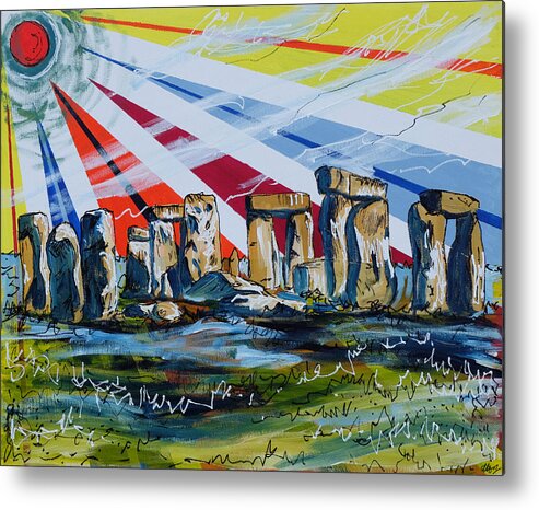 Stonehenge Metal Print featuring the painting Stonehenge by Laura Hol Art
