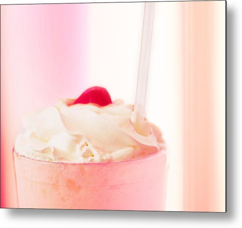 Milkshake Metal Print featuring the photograph Strawberry Milkshake by Amy Tyler