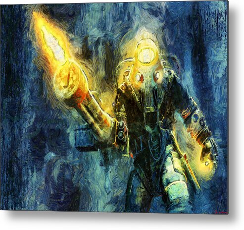 Www.themidnightstreets.net Metal Print featuring the painting Subject Delta by Joe Misrasi
