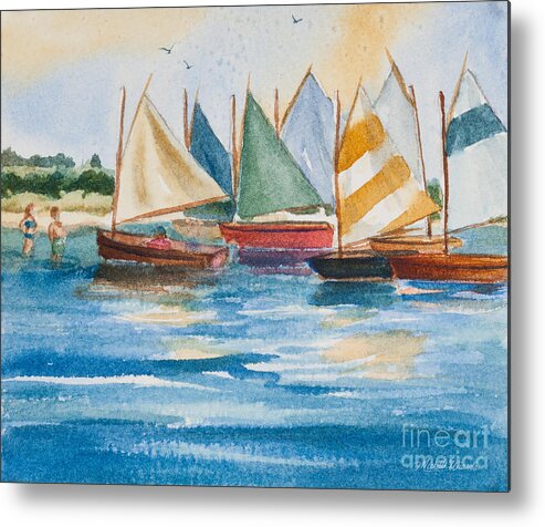 Summer Sail Metal Print featuring the painting Summer Sailing by Michelle Constantine