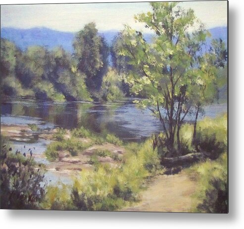 River Metal Print featuring the painting Summer South Umpqua by Karen Ilari