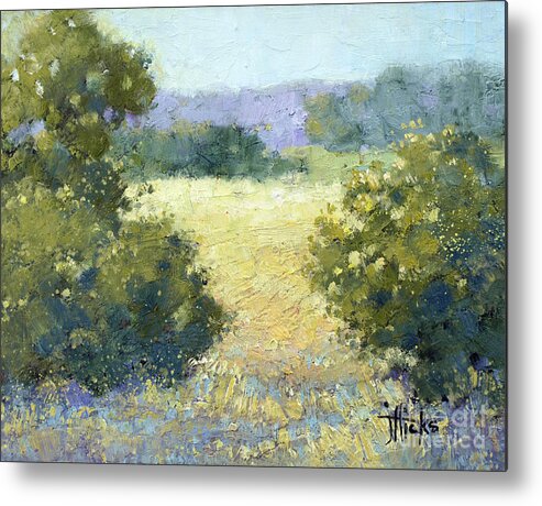 Landscape Metal Print featuring the painting Summertime Landscape by Joyce Hicks