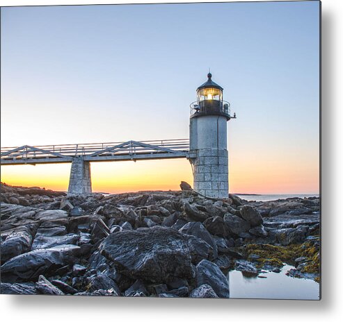 Lighthouse Metal Print featuring the photograph Sunrise at Marshall Point Lighthouse by Gary Wightman