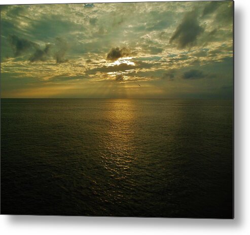Mark Lemmon Cape Hatteras Nc The Outer Banks Photographer Subjects From Sunrise Metal Print featuring the photograph Sunrise Beams Hatteras 15 10/18 by Mark Lemmon