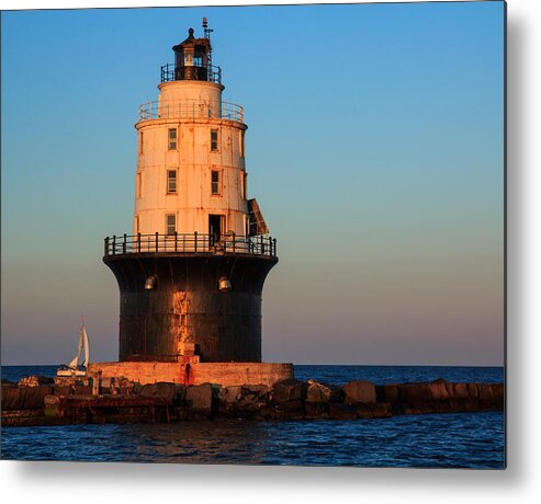 Harbor Of Refuge Metal Print featuring the photograph Golden Sunset in Lewes by Robert Pilkington