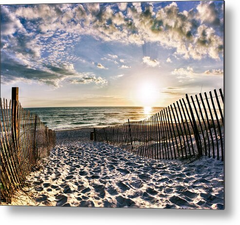 Rosemary-beach Metal Print featuring the photograph Sunset Beach 30a Rosemary Florida White Sand Pathway Art by Eszra
