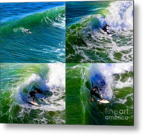 Surf Session Metal Print featuring the mixed media Surf Session by Glenn McNary