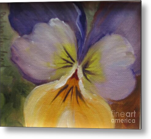 Flower Metal Print featuring the painting Sweet Pansy by Barbara Haviland