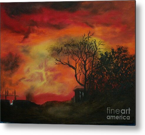 Landscape Metal Print featuring the painting Sympathy For The Devil by Stuart Engel