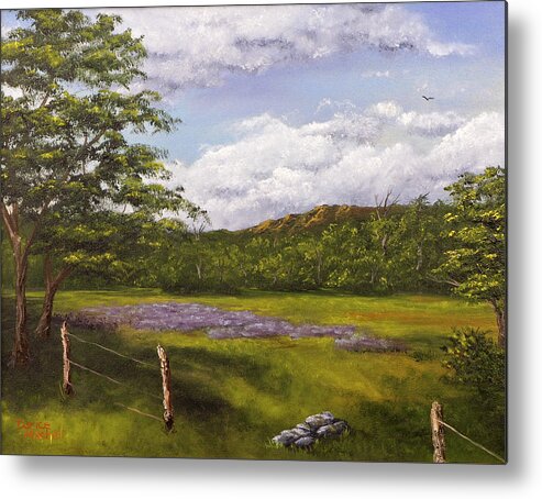 Table Mountain Metal Print featuring the painting Table Mountain Meadow by Darice Machel McGuire