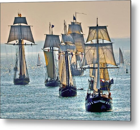 Tall Ship Metal Print featuring the photograph Tall Ships by Geraldine Alexander