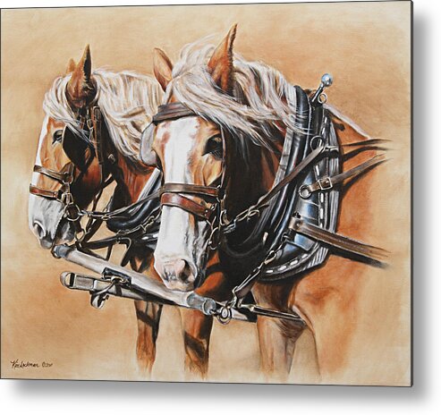 Horses Metal Print featuring the painting Ted and Tom by Kim Lockman