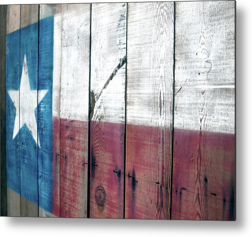 Star Shape Metal Print featuring the photograph Texas Flag by Lanier